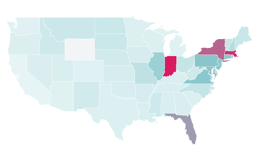 Affinity by region — Au Bon Pain, United States