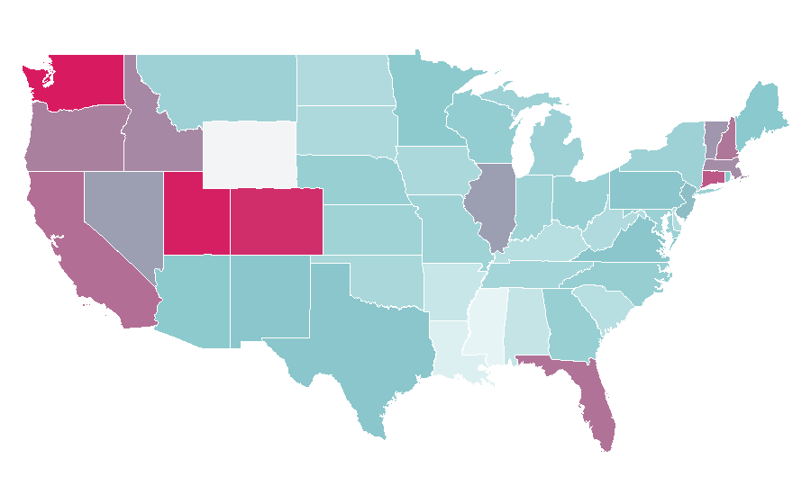 Affinity by region — Audi TT, United States