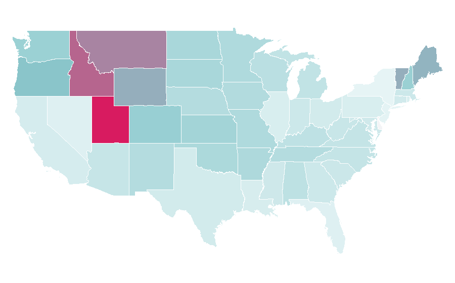 Afinidad por región — Audible.com, Estados Unidos