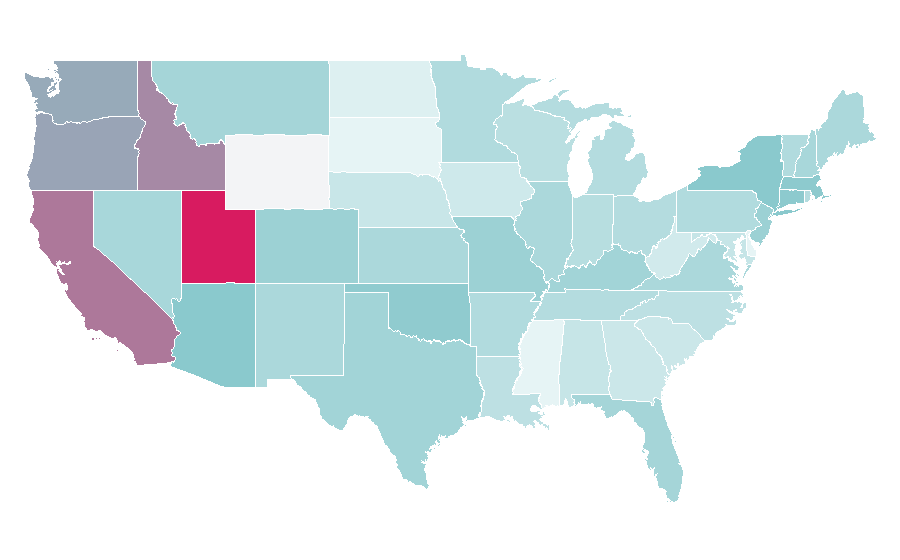 Affinity by region — Audrey Hepburn, United States