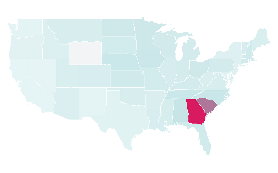 Affinity by region — Augusta National Golf Club, United States