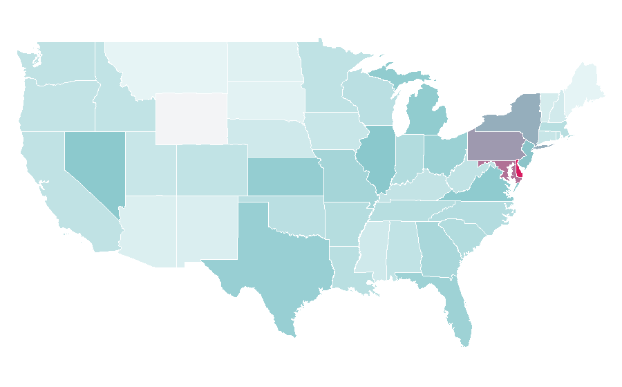 Affinity by region — Auntie Anne's, United States