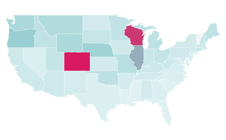 Affinität nach Region — Aurora, USA