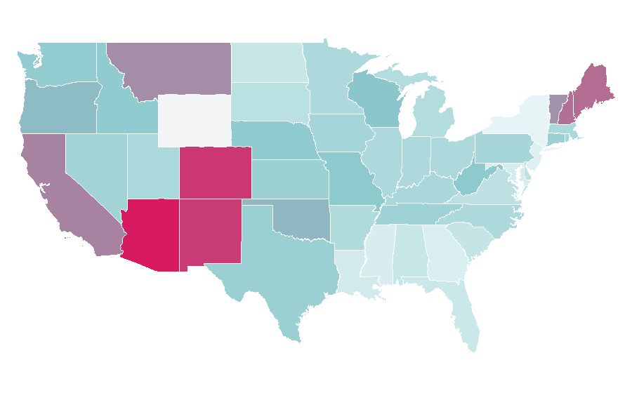 Affinity by region — Australian Cattle Dog, United States