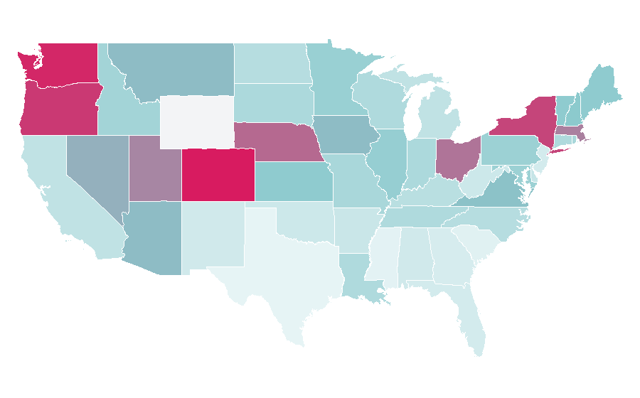 Affinity by region — Australian rules football, United States