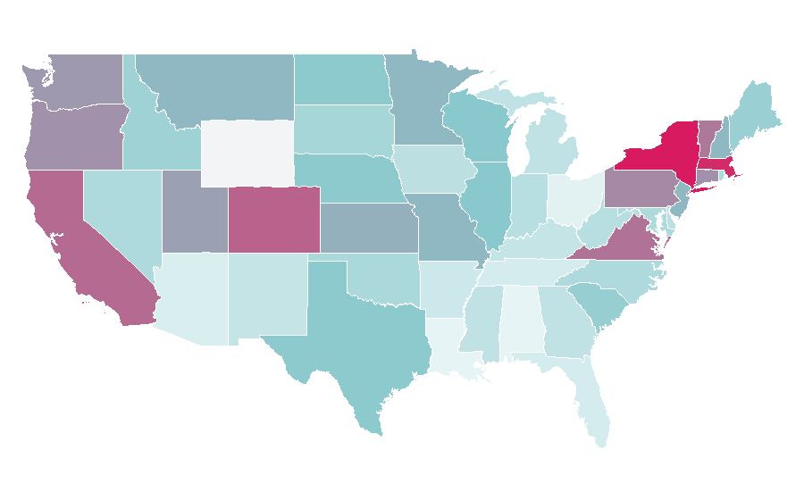 Affinity by region — Austrian cuisine, United States