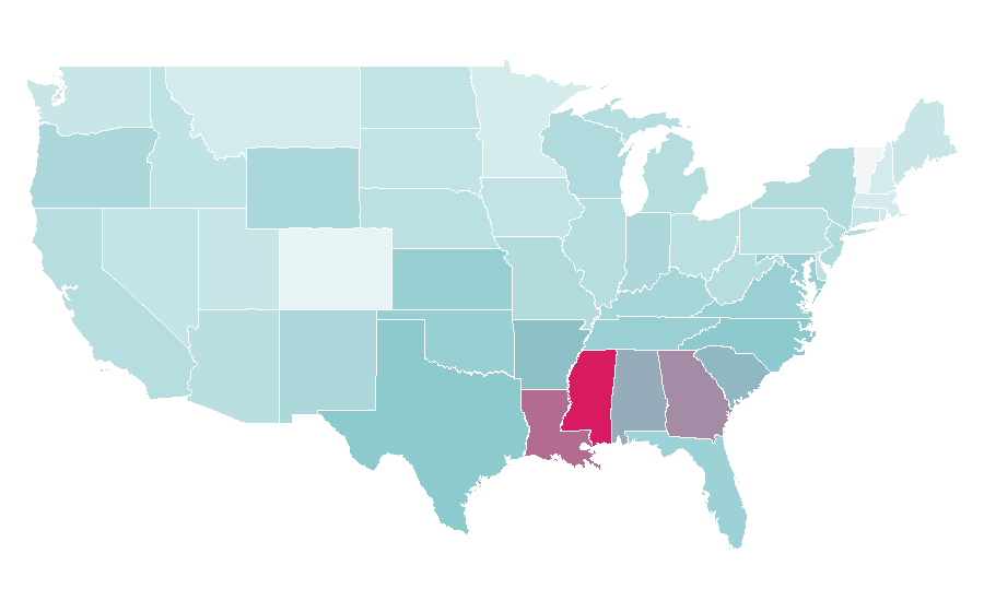 Affinité par région — Author, États-Unis