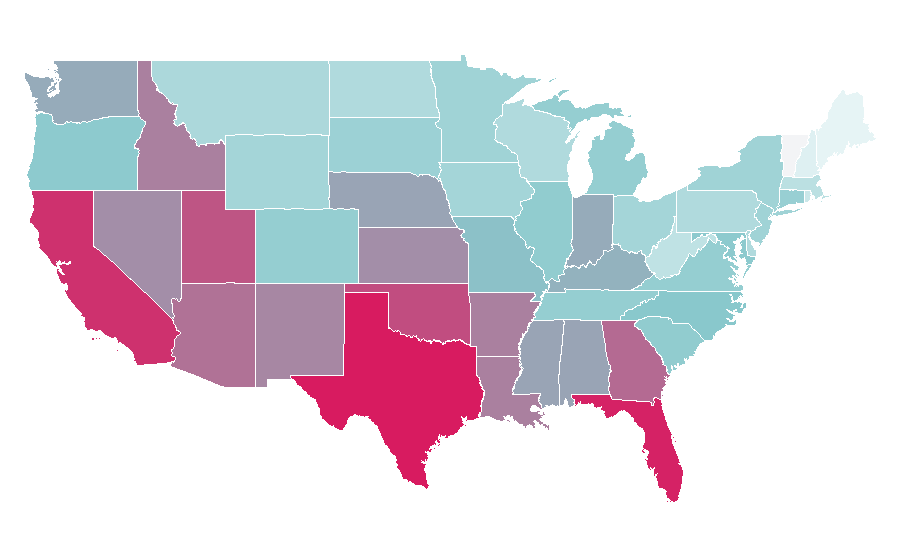 Affinité par région — Avatar, États-Unis