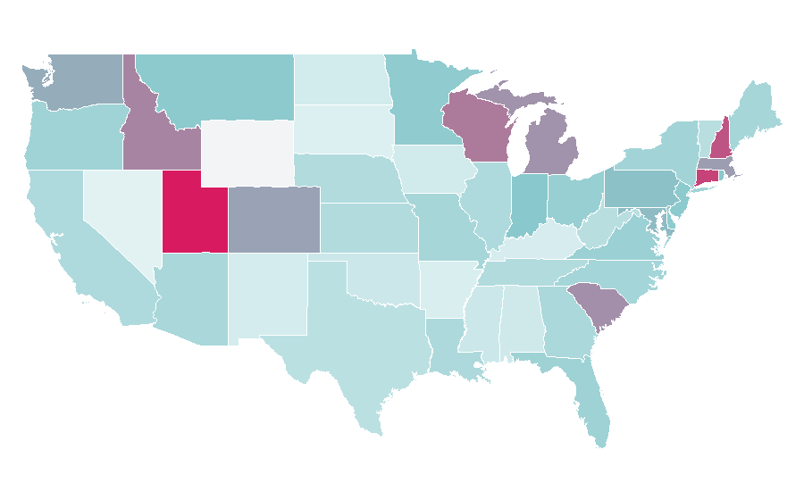 Affinity by region — Axe throwing, United States