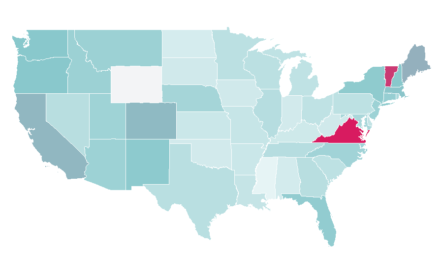 Affinity by region — Ayurveda, United States