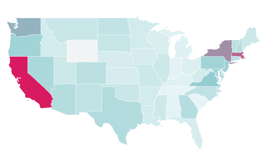 Affinity by region — B-boying, United States