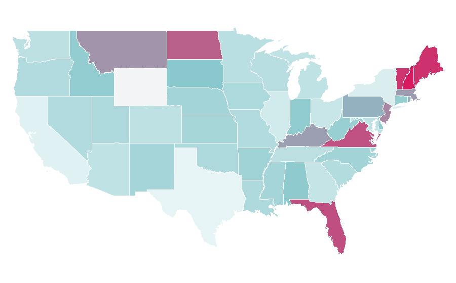 Affinity by region — Babe Ruth League, United States