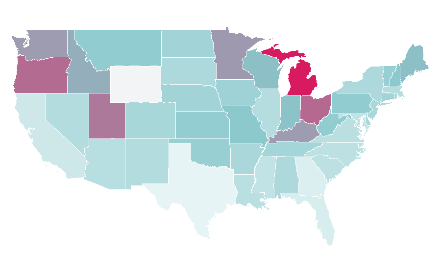 Affinity by region — Babes in Toyland, United States