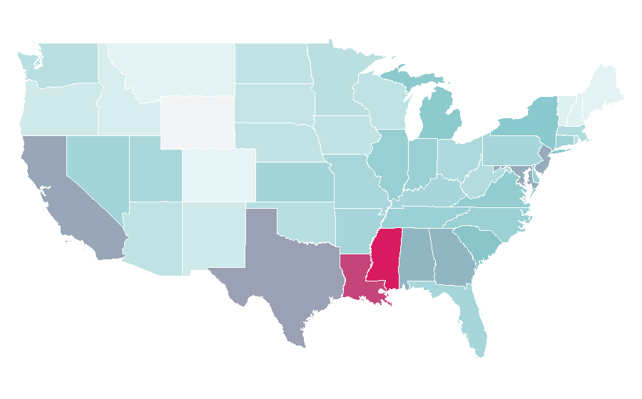Afinidad por región — Baby powder, Estados Unidos