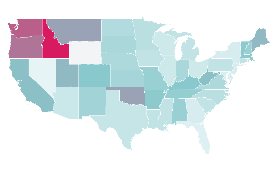 Affinity by region — Baby sling, United States