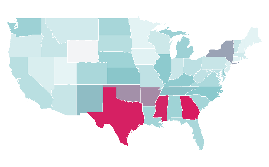 Affinity by region — Bachelor of Business Administration, United States