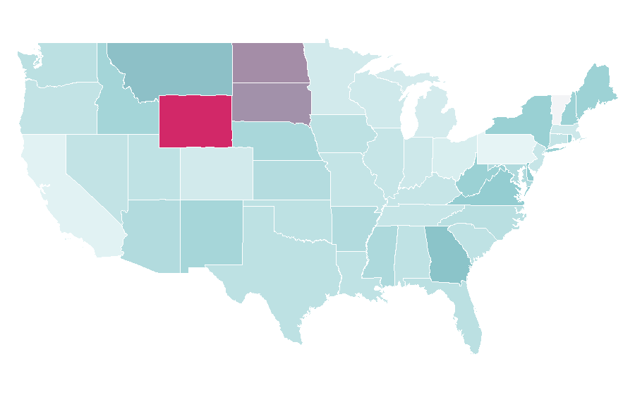 Affinity by region — Bachelor of Information Technology, United States