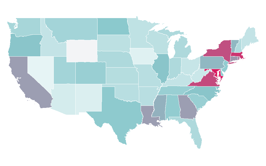 Affinity by region — Bachelor of Science, United States