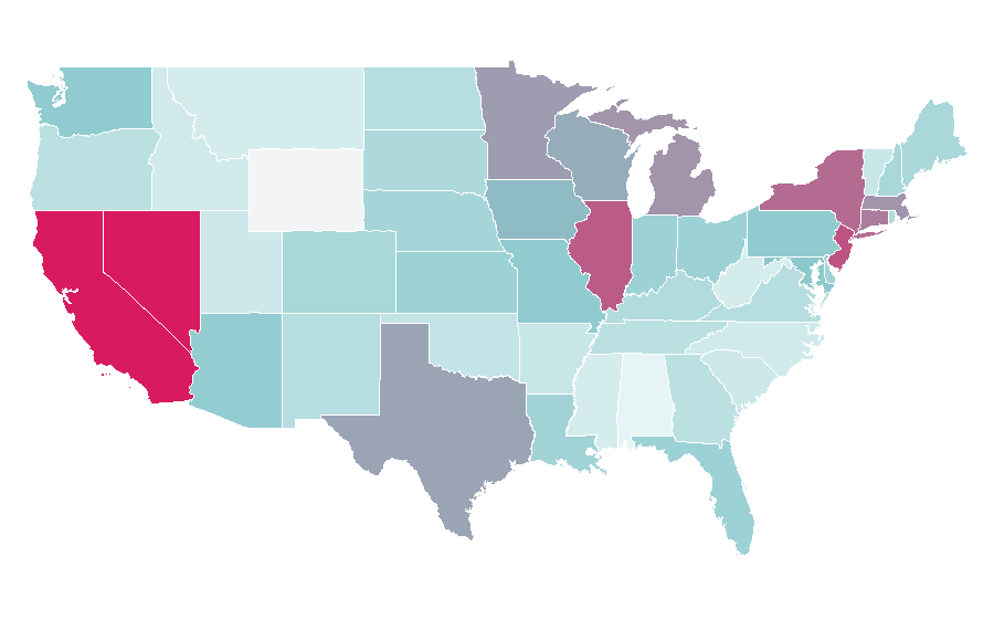 Affinity by region — Bachelor party, United States