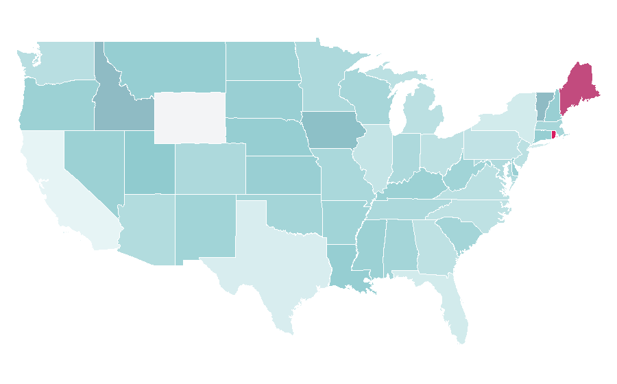 Affinity by region — Baião (music), United States
