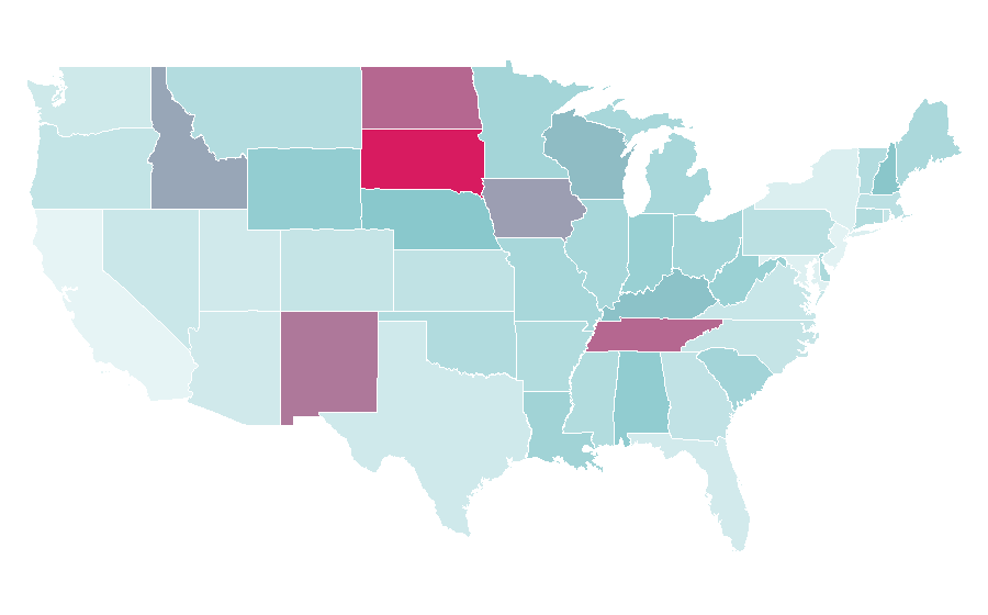 Affinity by region — Bailey Zimmerman, United States