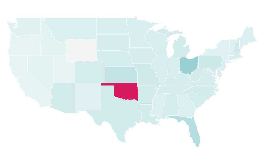Affinity by region — Baker Mayfield, United States