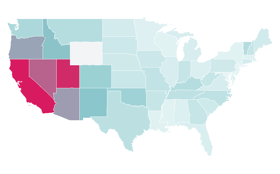 Affinity by region — Baker Skateboards, United States