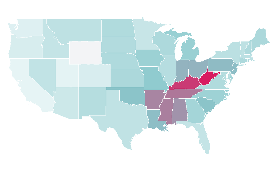 Affinity by region — Bam Bam Bigelow, United States
