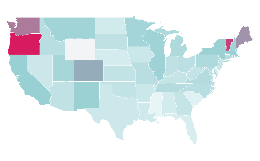 Affinity by region — Bandcamp, United States