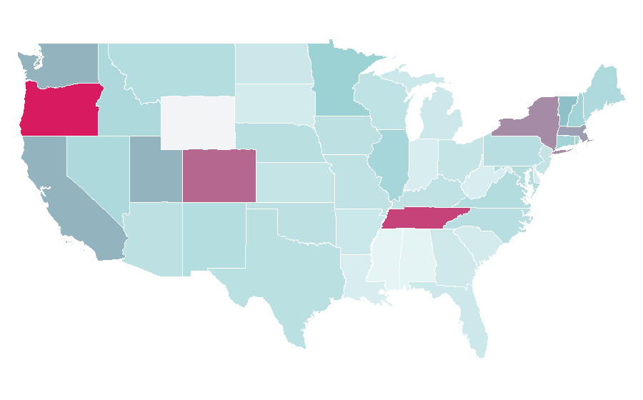 Affinity by region — Bandsintown, United States