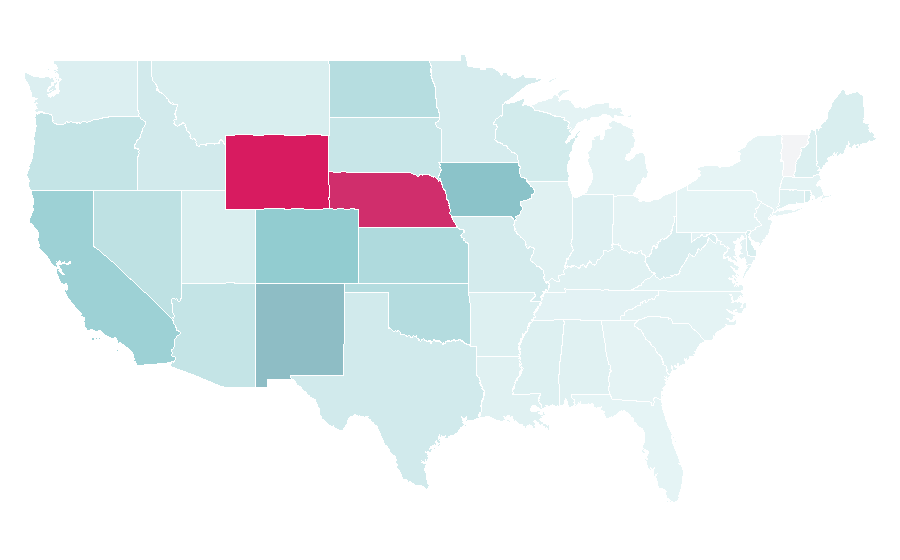Affinity by region — Bank of the West, United States
