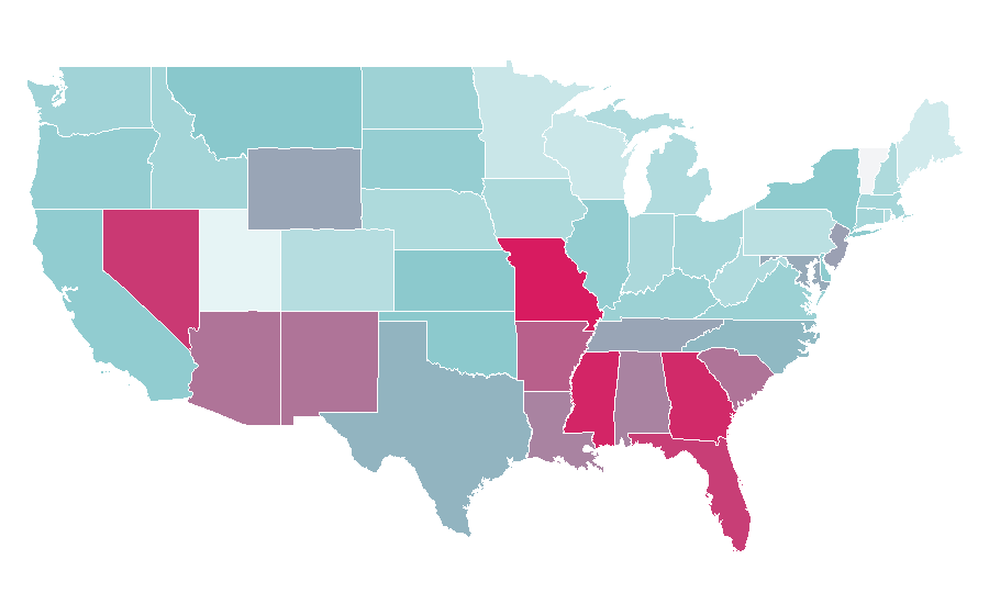 Affinité par région — banks, États-Unis
