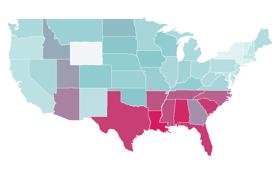 Affinity by region — Bar stool, United States