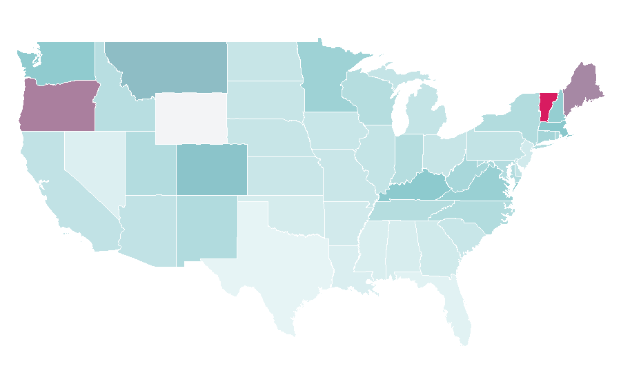 Affinity by region — Barbara Kingsolver, United States