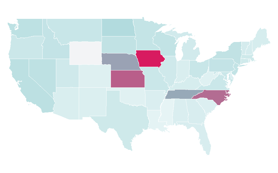 Affinität nach Region — Barley, USA