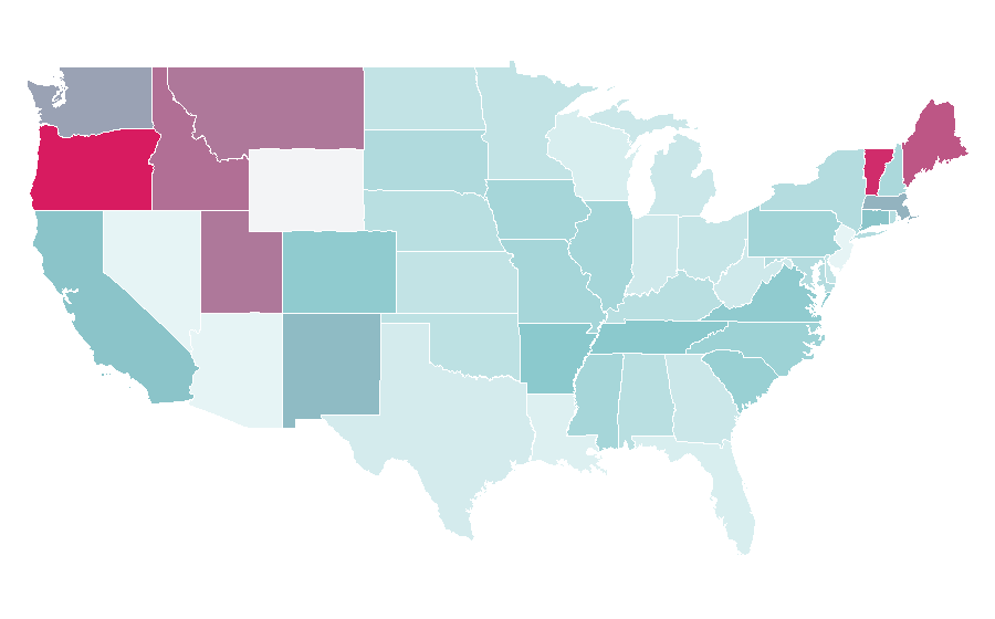 Affinity by region — Baroque music, United States