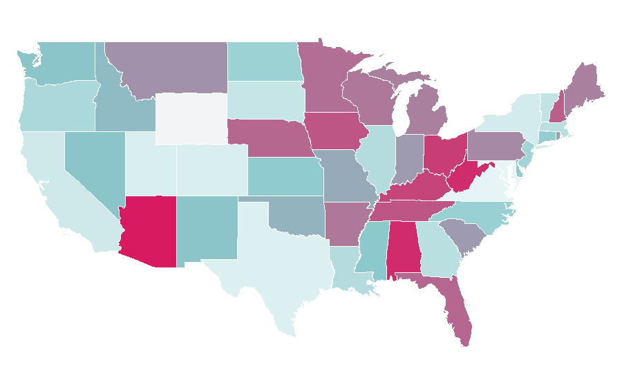 Affinity by region — Barry Gibb, United States