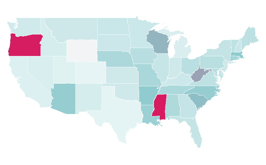 Affinity by region — Baseball America, United States