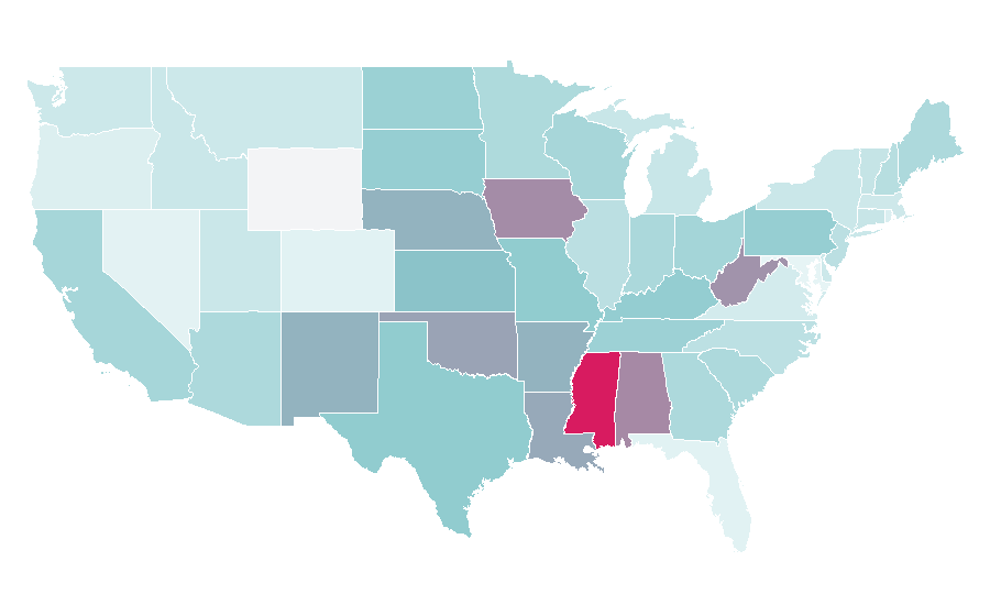 Affinity by region — Baseball glove, United States