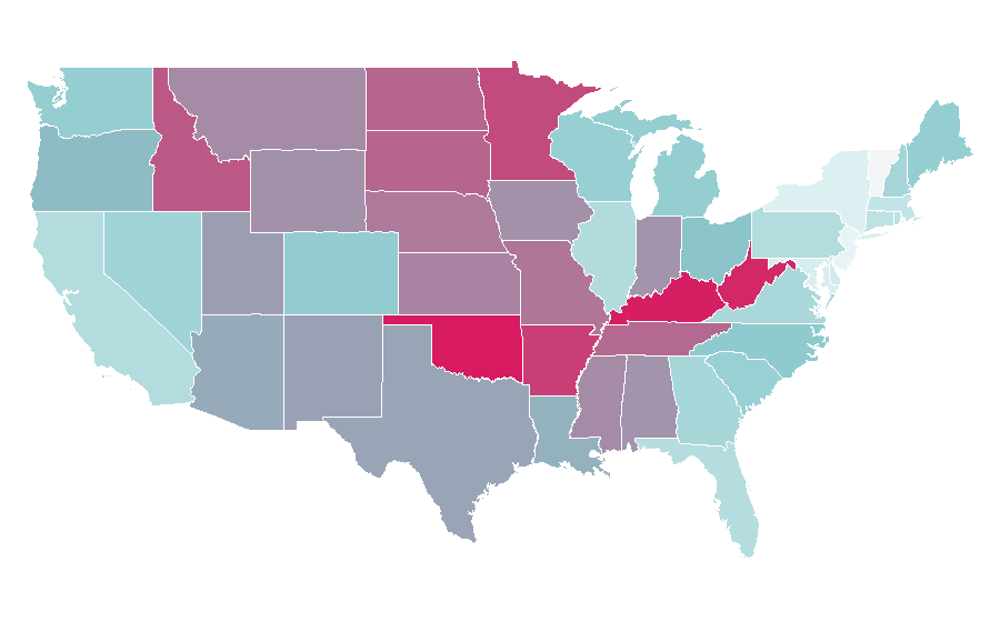 Affinity by region — Basset Hound, United States