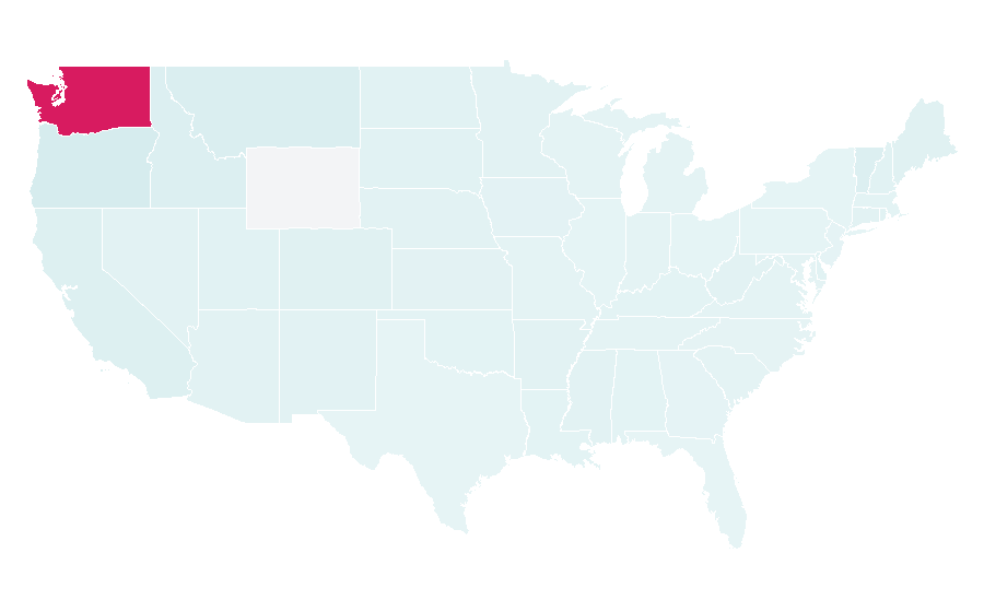 Affinity by region — Bastyr University, United States