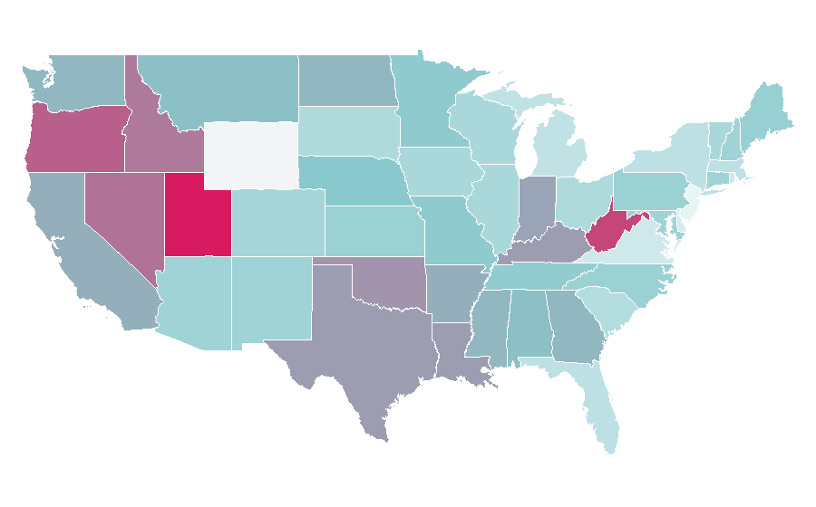 Affinity by region — Bath salts, United States