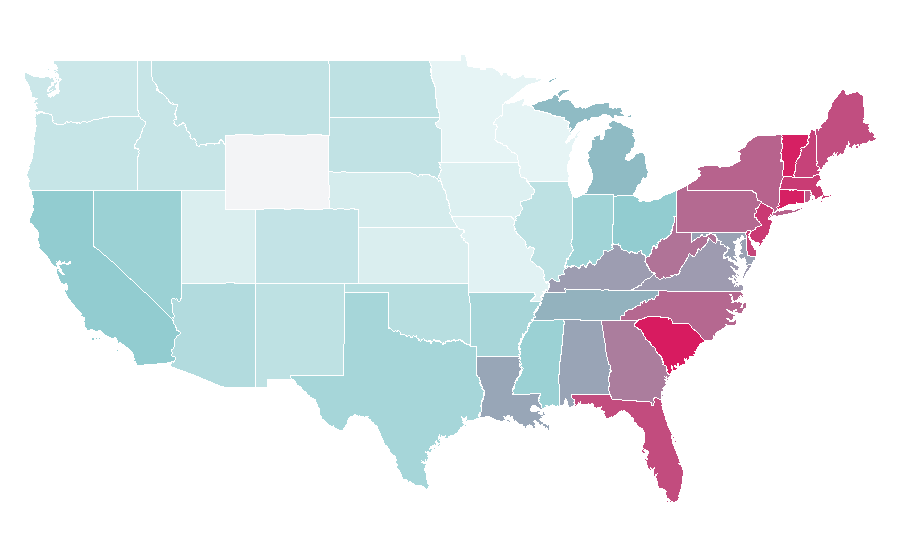 Affinity by region — Bathing Suits, United States