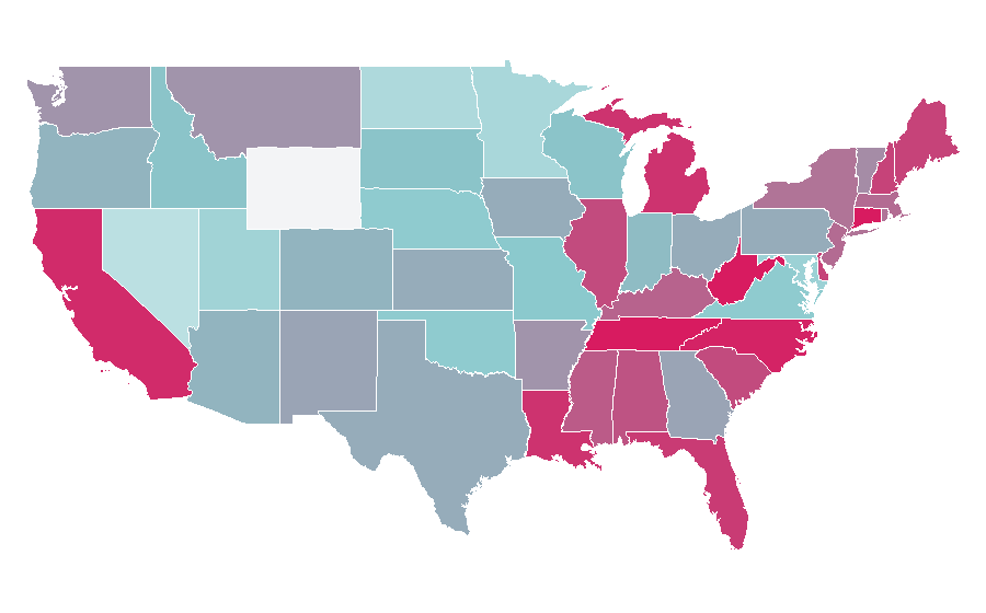 Affinity by region — Bathroom cabinet, United States
