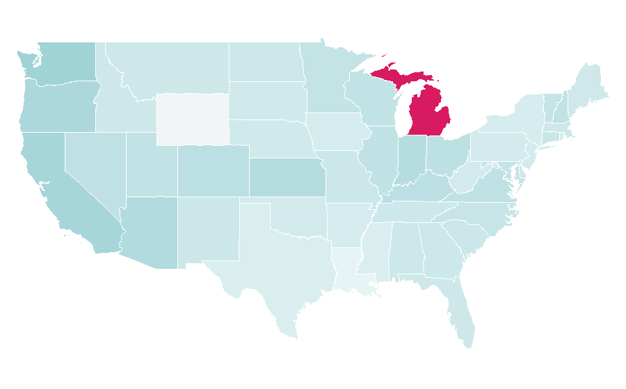 Affinity by region — Battery electric vehicle, United States