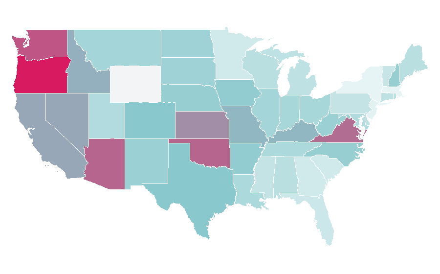 Affinity by region — Battlefield 3, United States