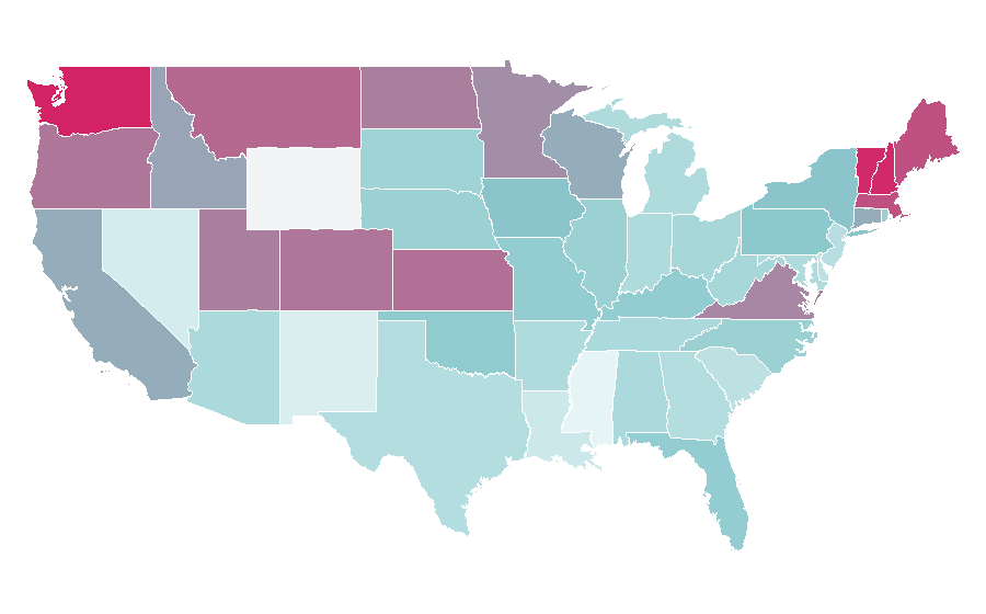 Affinity by region — Bavaria, United States