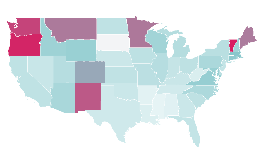 Affinity by region — BBC World News, United States
