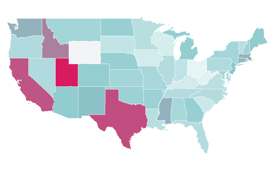 Affinity by region — Bean bag, United States