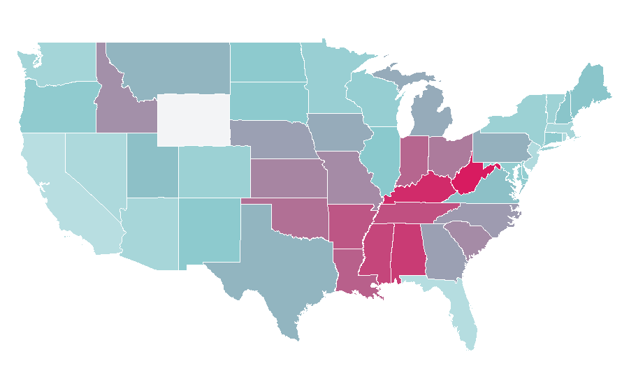 Affinity by region — Beard oil, United States
